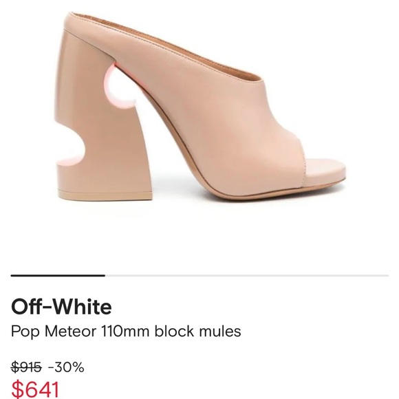 Off-White Pop Meteor 110mm block mules tan & orange - Picture 2 of 9